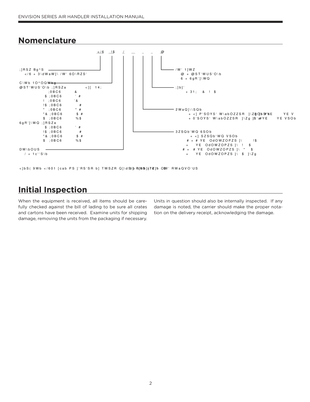 Envision Peripherals IM1603 installation manual Nomenclature, Initial Inspection 