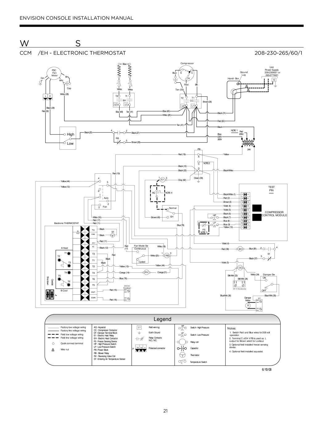 Envision Peripherals IM1609 08, IM1609 10 CCM w/EH Electronic Thermostat 208-230-265/60/1, Control Module 