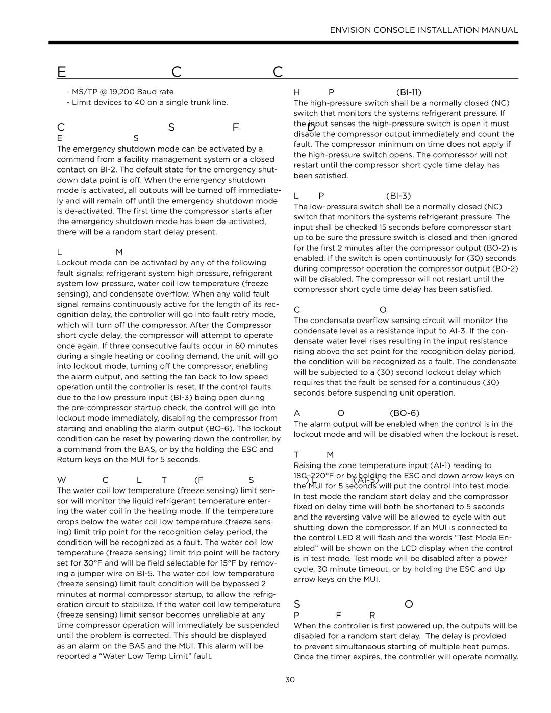 Envision Peripherals IM1609 10, IM1609 08 installation manual Control and Safety Feature Details, Sequence of Operation 