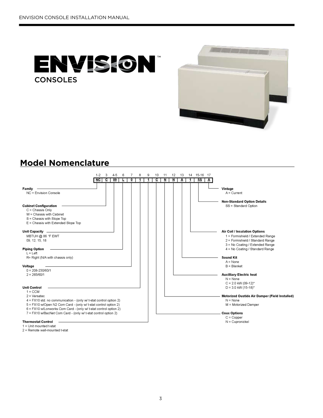 Envision Peripherals IM1609 08, IM1609 10 installation manual Model Nomenclature, Nc C 