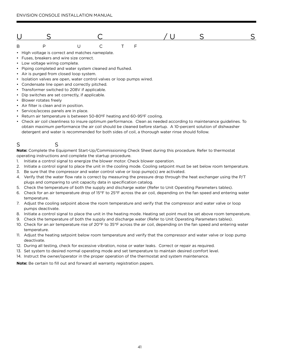 Envision Peripherals IM1609 08 Unit Startup Checklist / Unit Startup Steps, Before Powering Unit, Check The Following 