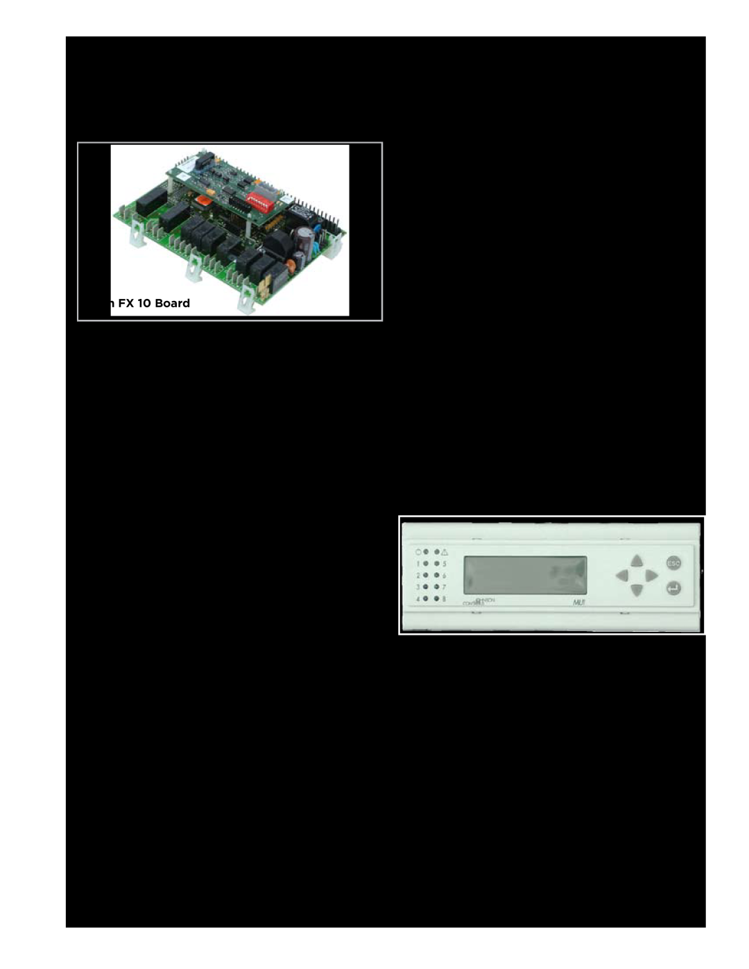 Envision Peripherals IM1609 10 Optional FX10 Control, Random Start, Main FX 10 Board, FX10 Advanced Control Overview 