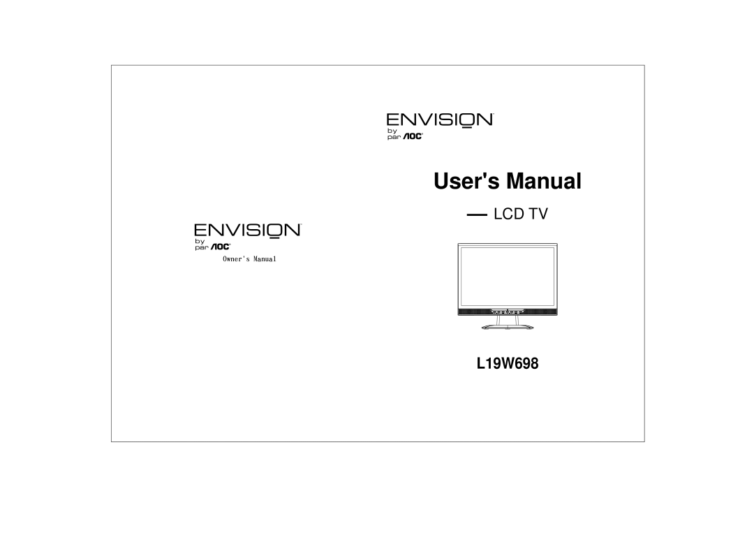 Envision Peripherals L19W698 manual 