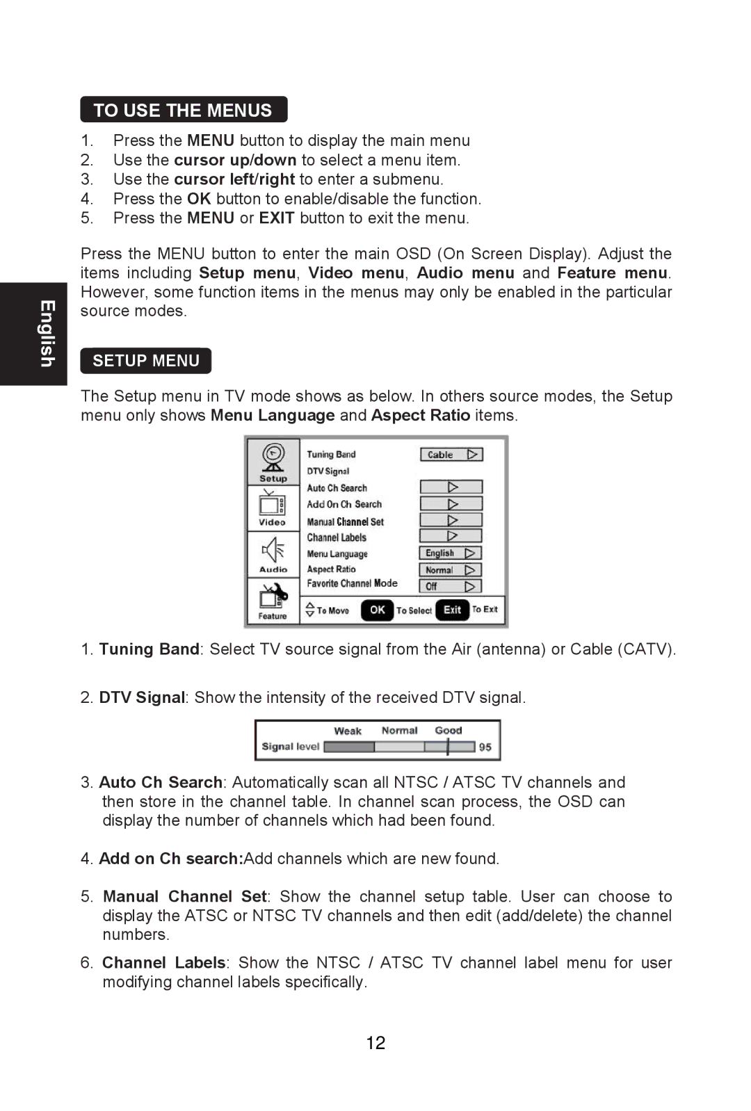 Envision Peripherals L26W761 user manual To USE the Menus 