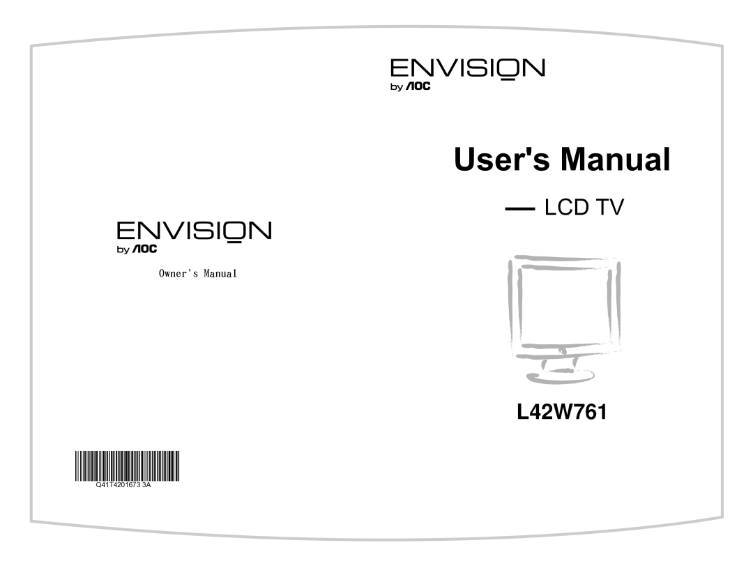 Envision Peripherals L42W761 manual Lcd Tv 