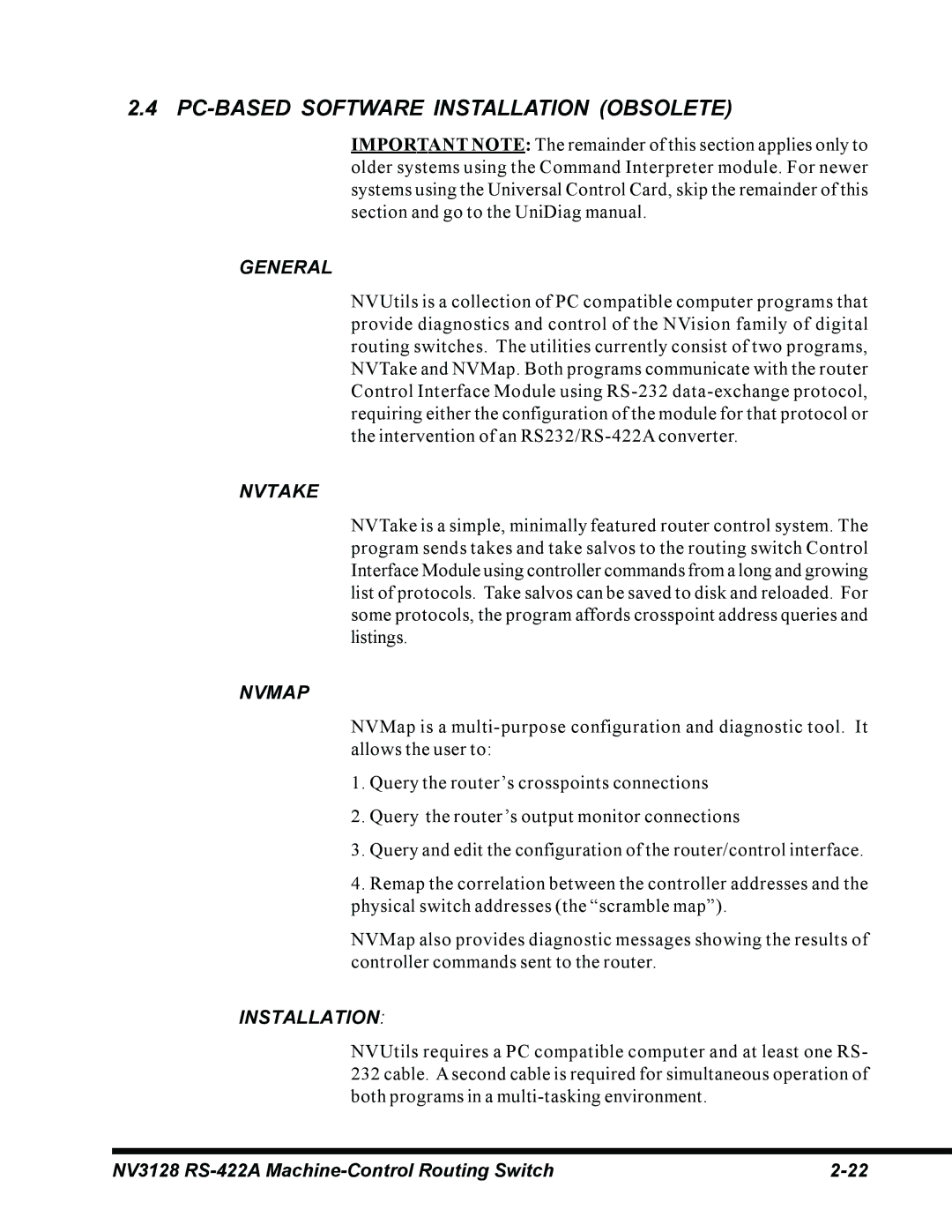 Envision Peripherals NV3128 manual PC-BASED Software Installation Obsolete, General, Nvtake, Nvmap 