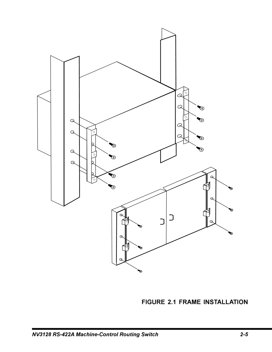 Envision Peripherals manual 1 FRAME INSTALLATION, NV3128 RS-422A Machine-Control Routing Switch 