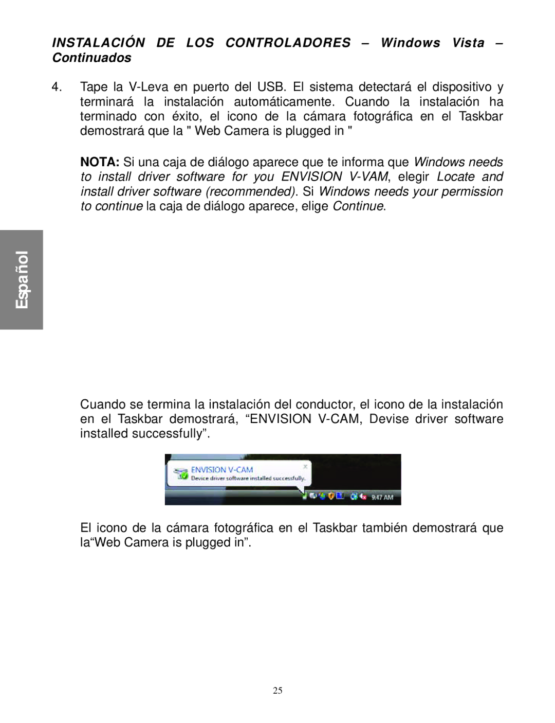 Envision Peripherals WebCam user manual Español 