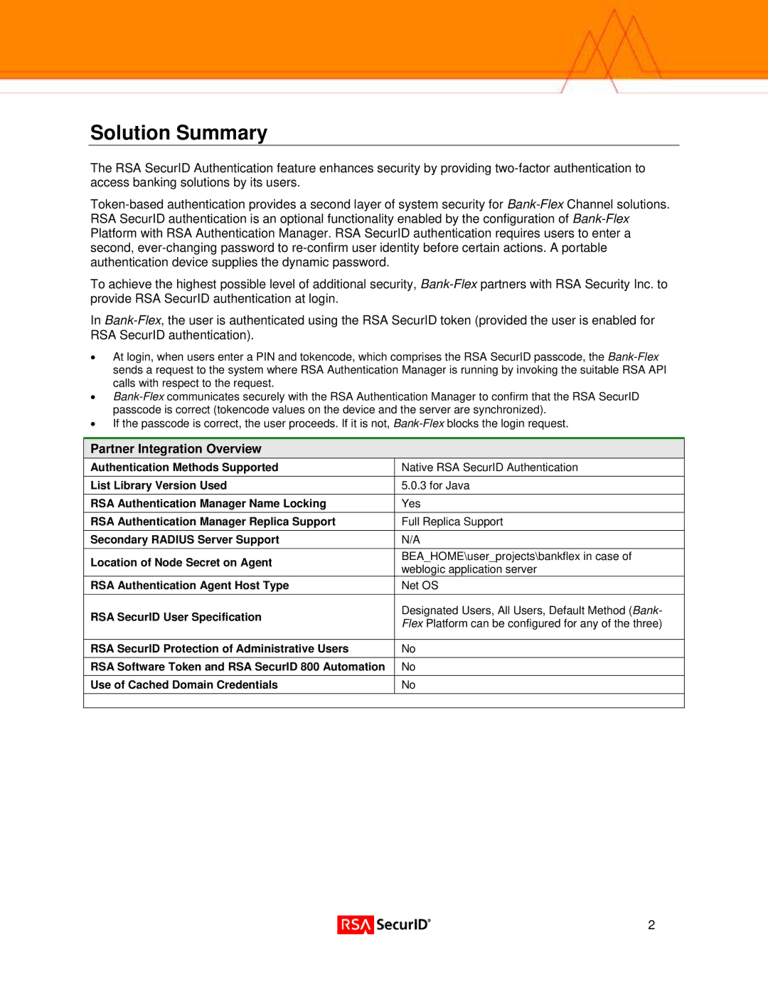 Eon Version 1.0 (J2EE) on Solaris 9 manual Solution Summary, Partner Integration Overview 