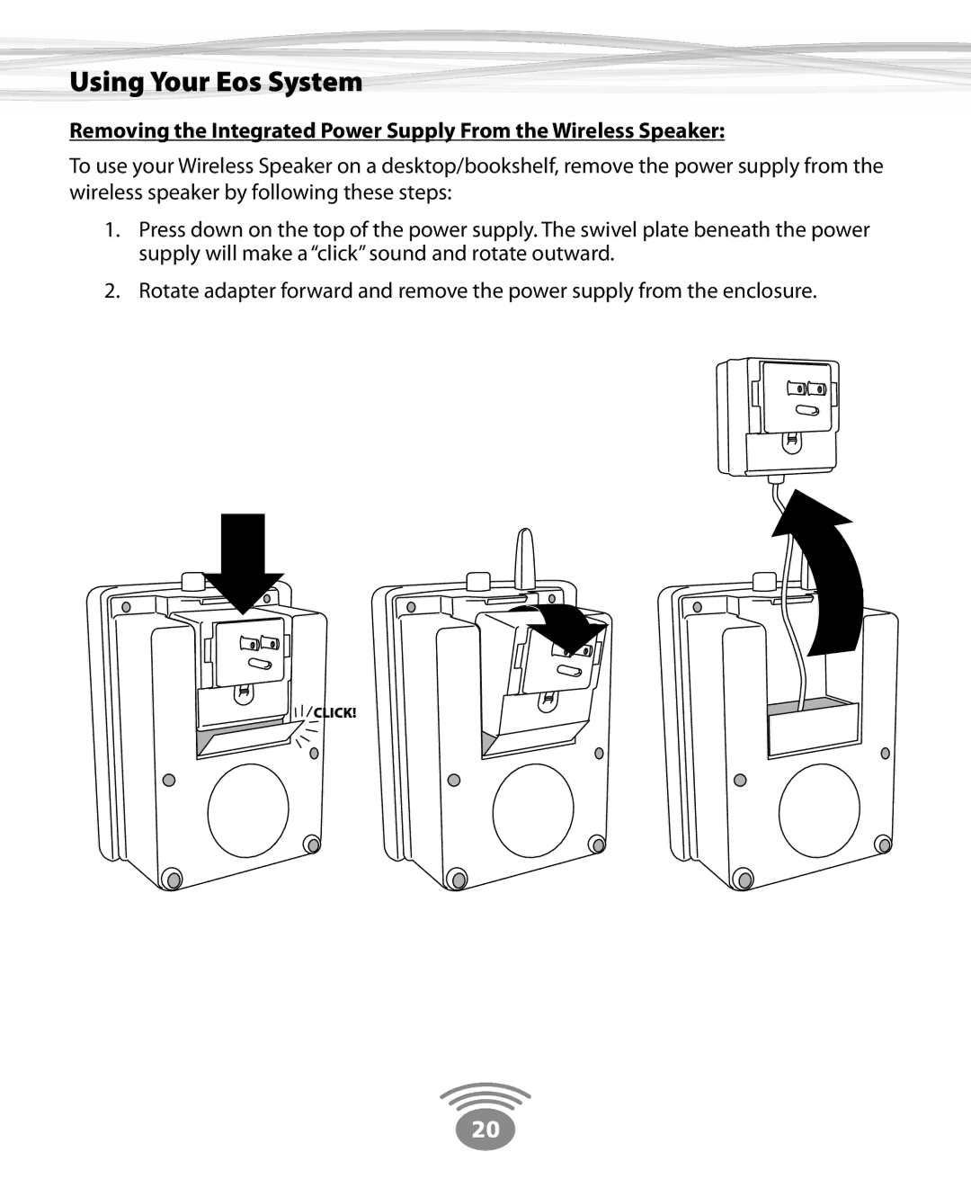 Eos Wireless Digital Wireless Multi-Room Audio System owner manual Click 