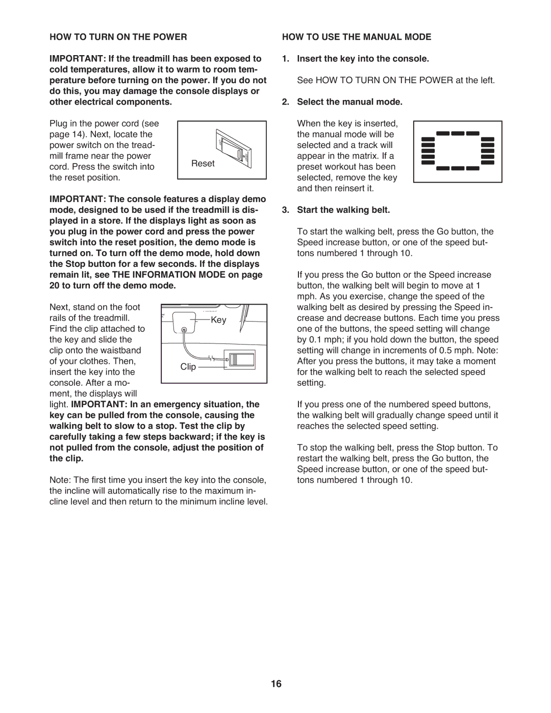 Epic Fitness CT705 manual HOW to Turn on the Power, HOW to USE the Manual Mode 