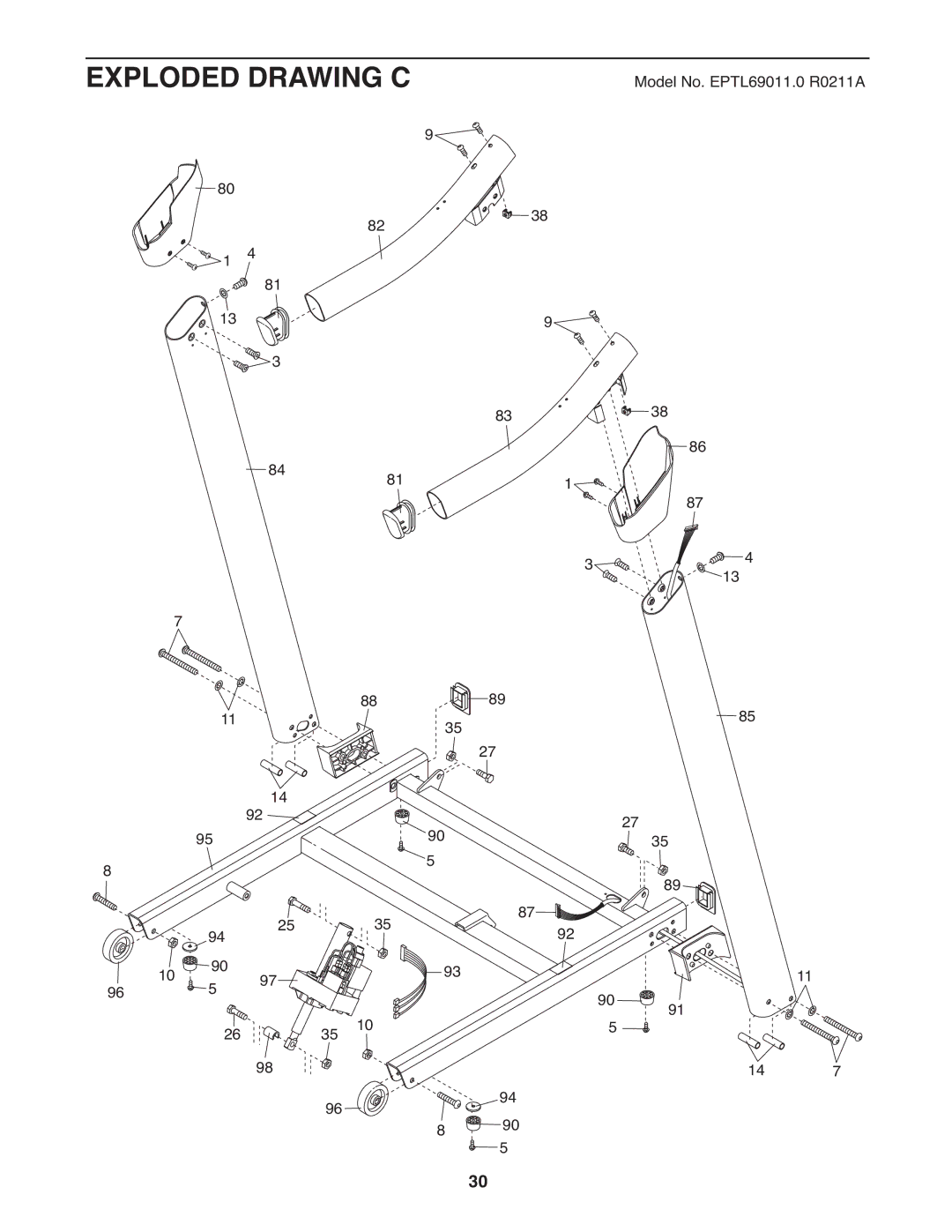 Epic Fitness CT705 manual Exploded Drawing C 