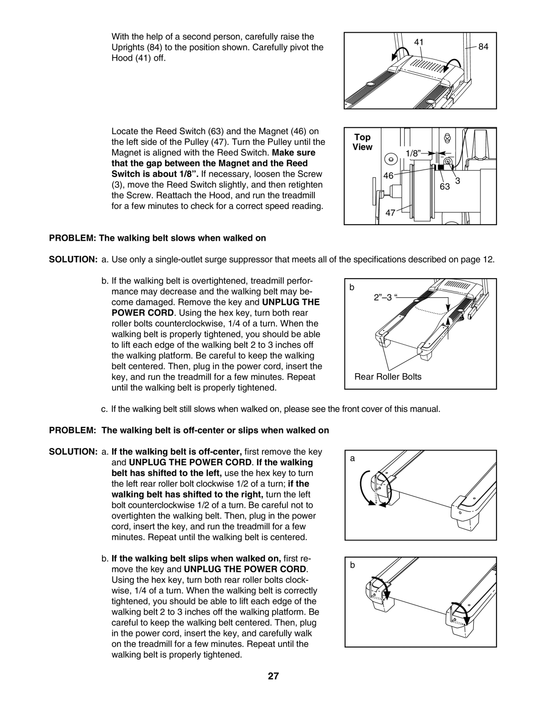 Epic Fitness EPTL09106.0 manual Problem The walking belt slows when walked on Top 