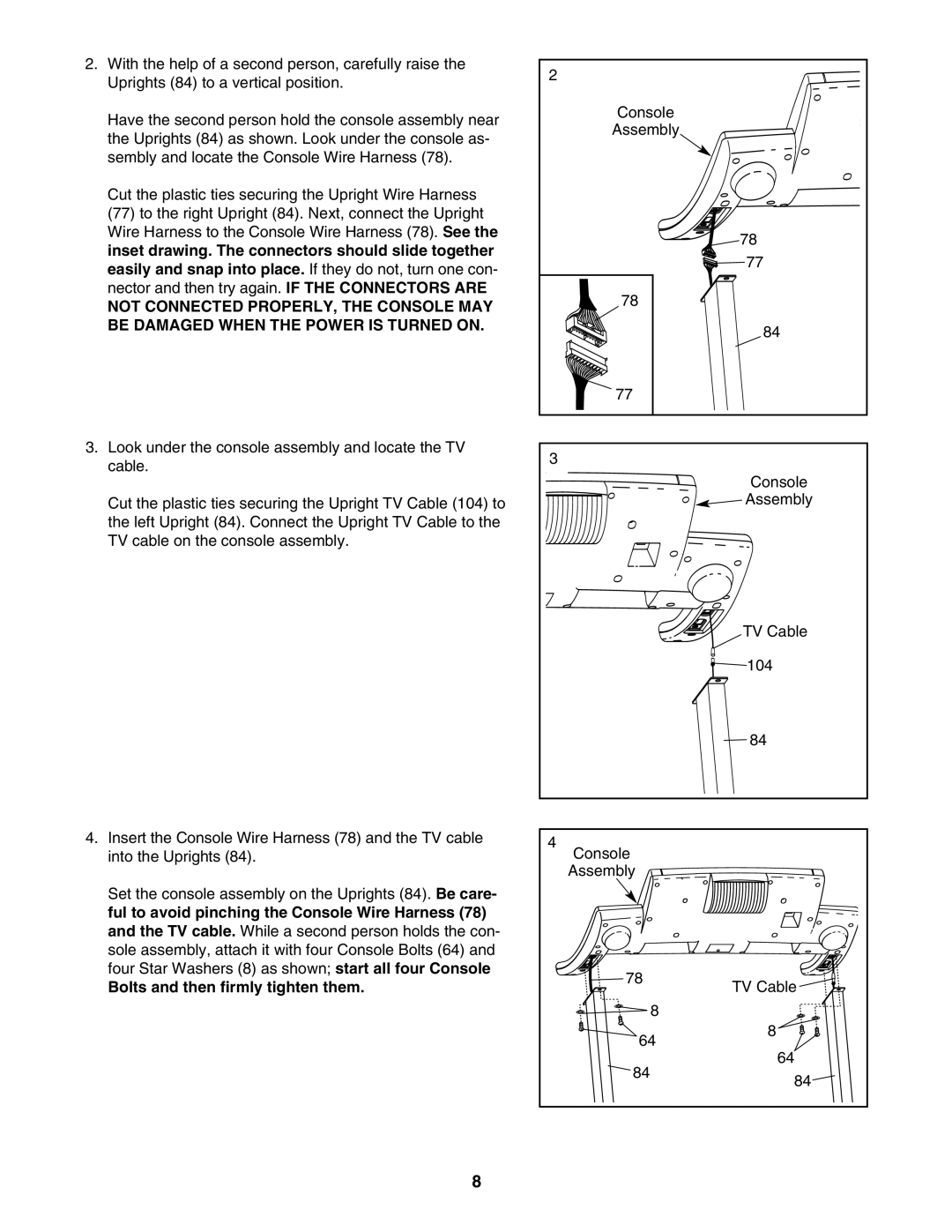 Epic Fitness EPTL09106.2 manual Bolts and then firmly tighten them 