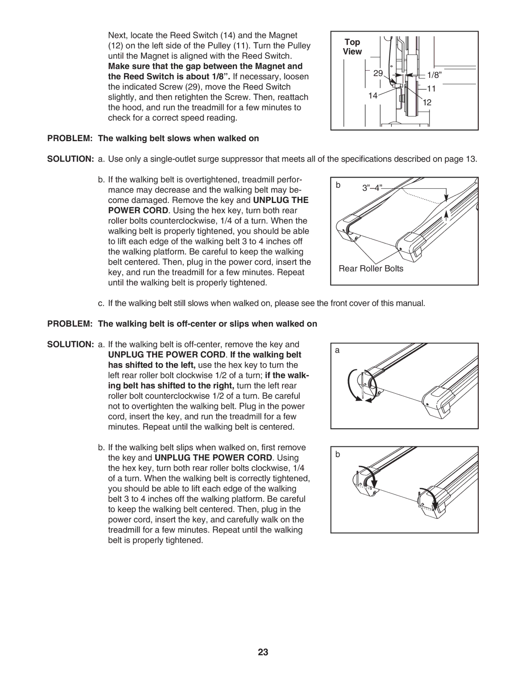 Epic Fitness EPTL09706.1 manual Problem The walking belt slows when walked on 