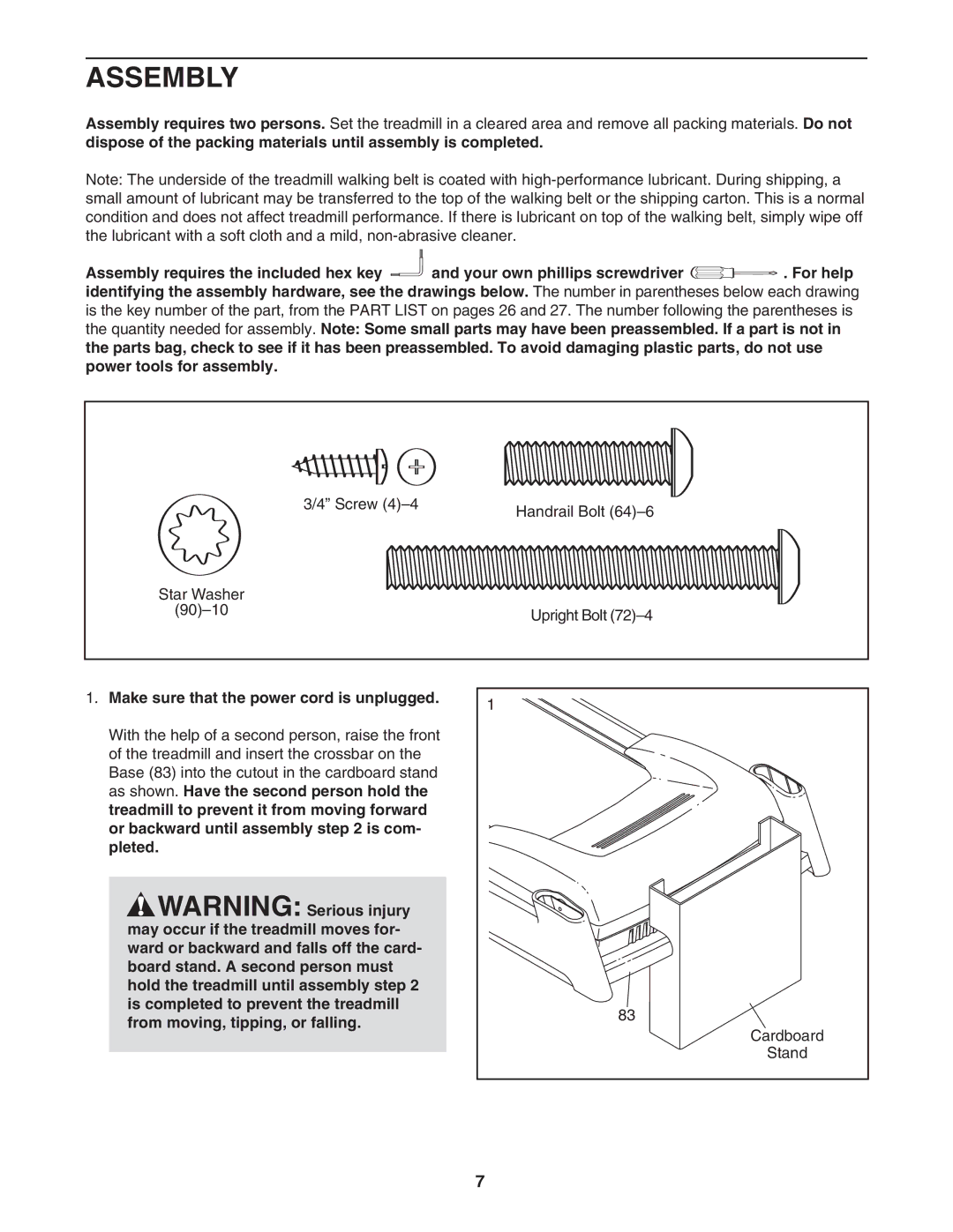 Epic Fitness EPTL09706.1 manual Assembly 