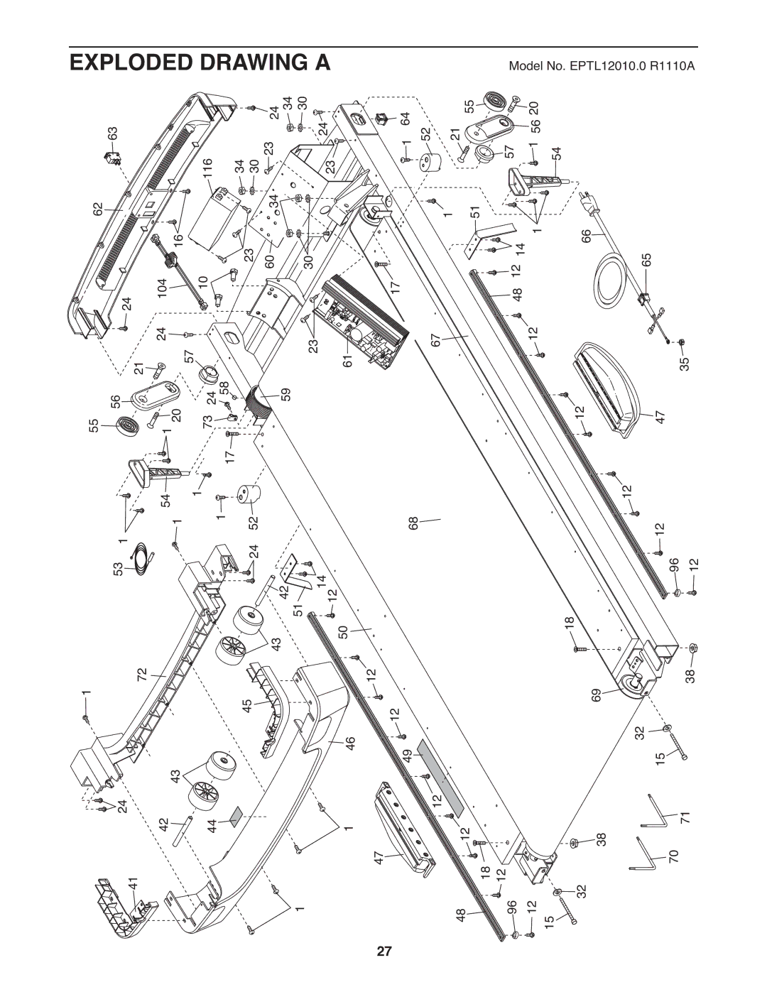 Epic Fitness EPTL12010.0 manual Exploded Drawing a 