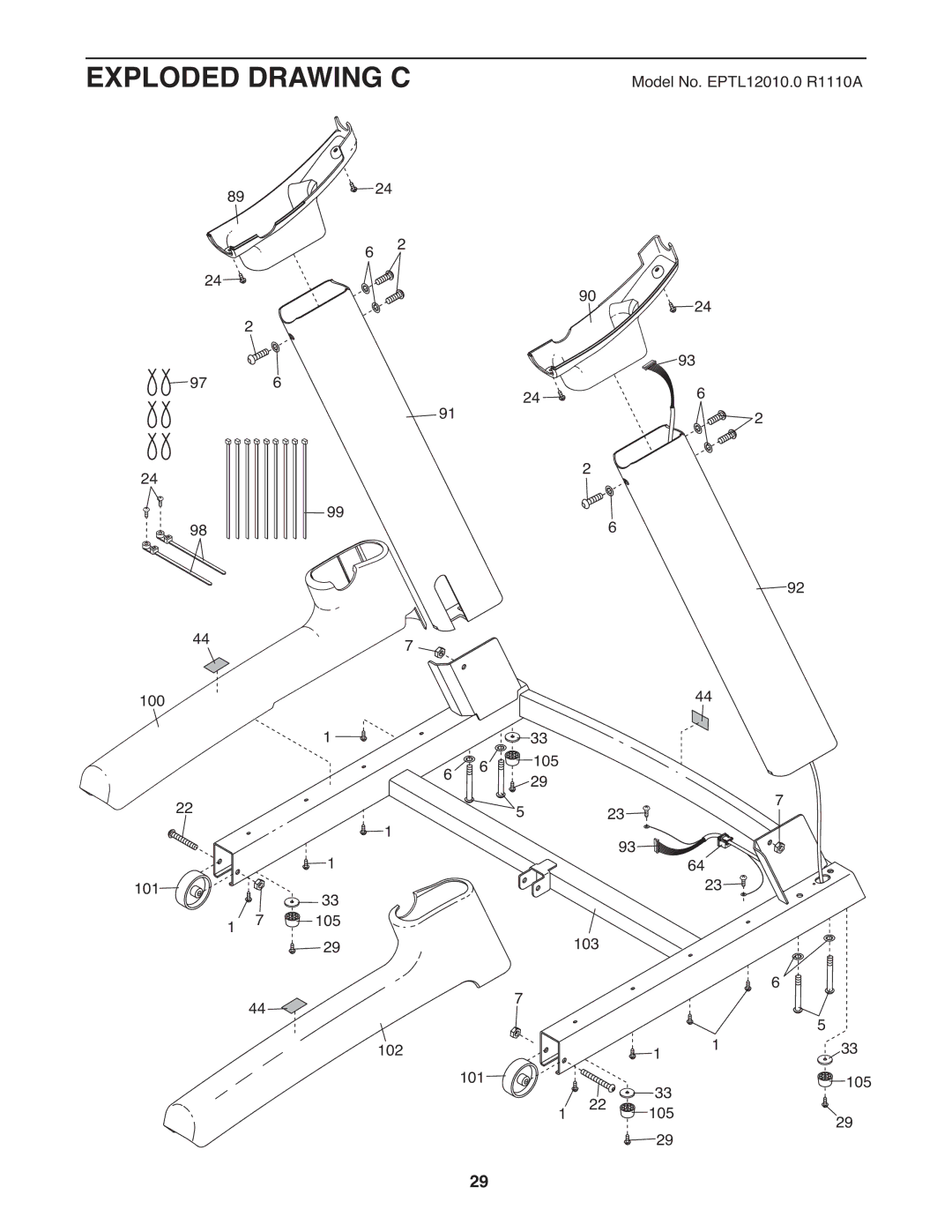 Epic Fitness EPTL12010.0 manual Exploded Drawing C 