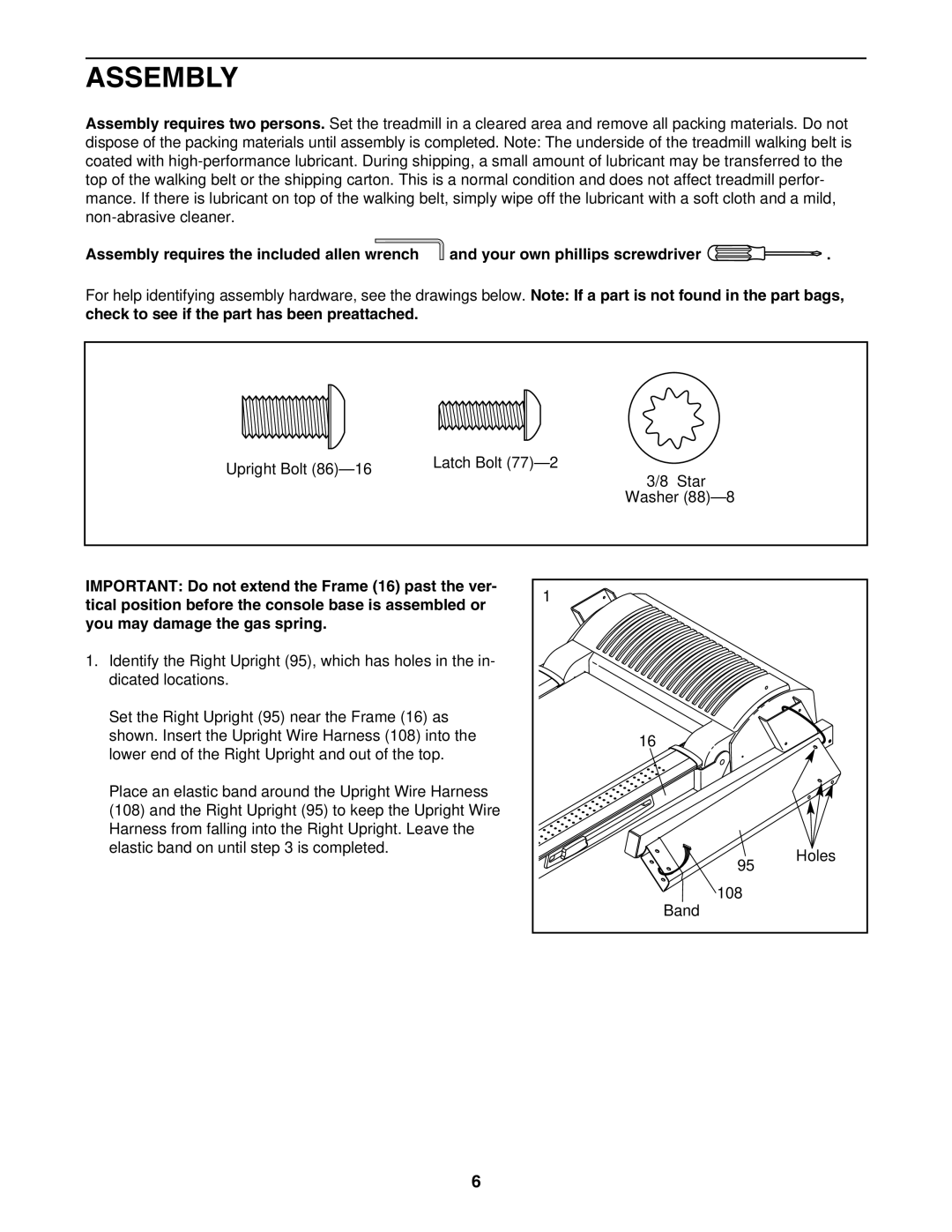 Epic Fitness EPTL15605.0 manual Assembly 