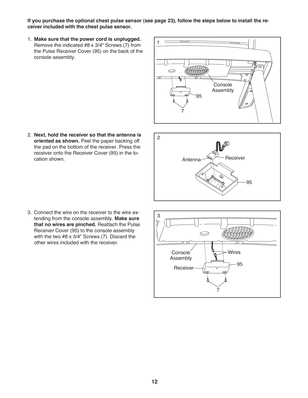 Epic Fitness EPTL22310.0 manual Next, hold the receiver so that the antenna is 