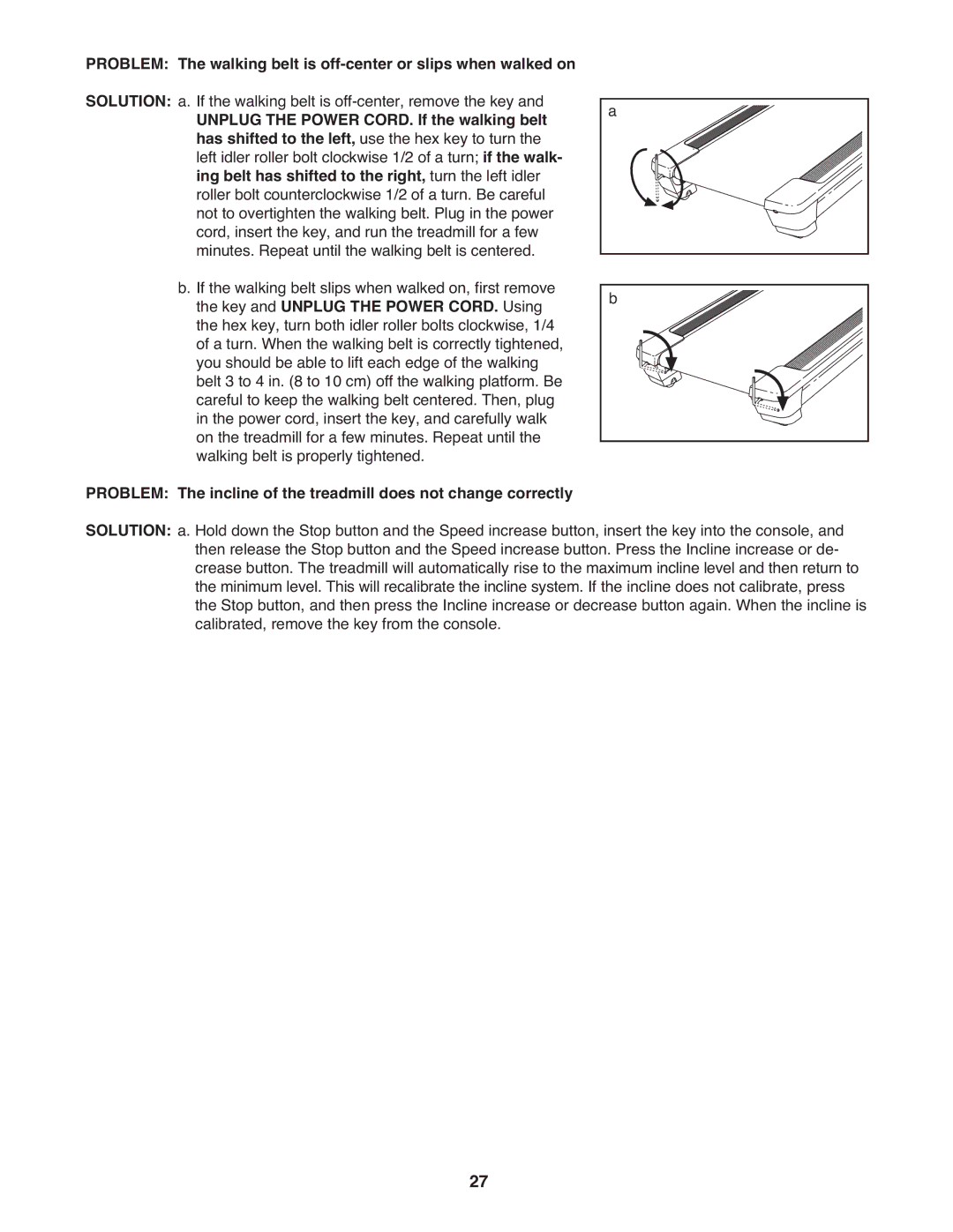 Epic Fitness EPTL22310.0 manual Unplug the Power CORD. If the walking belt, Key and Unplug the Power CORD. Using 