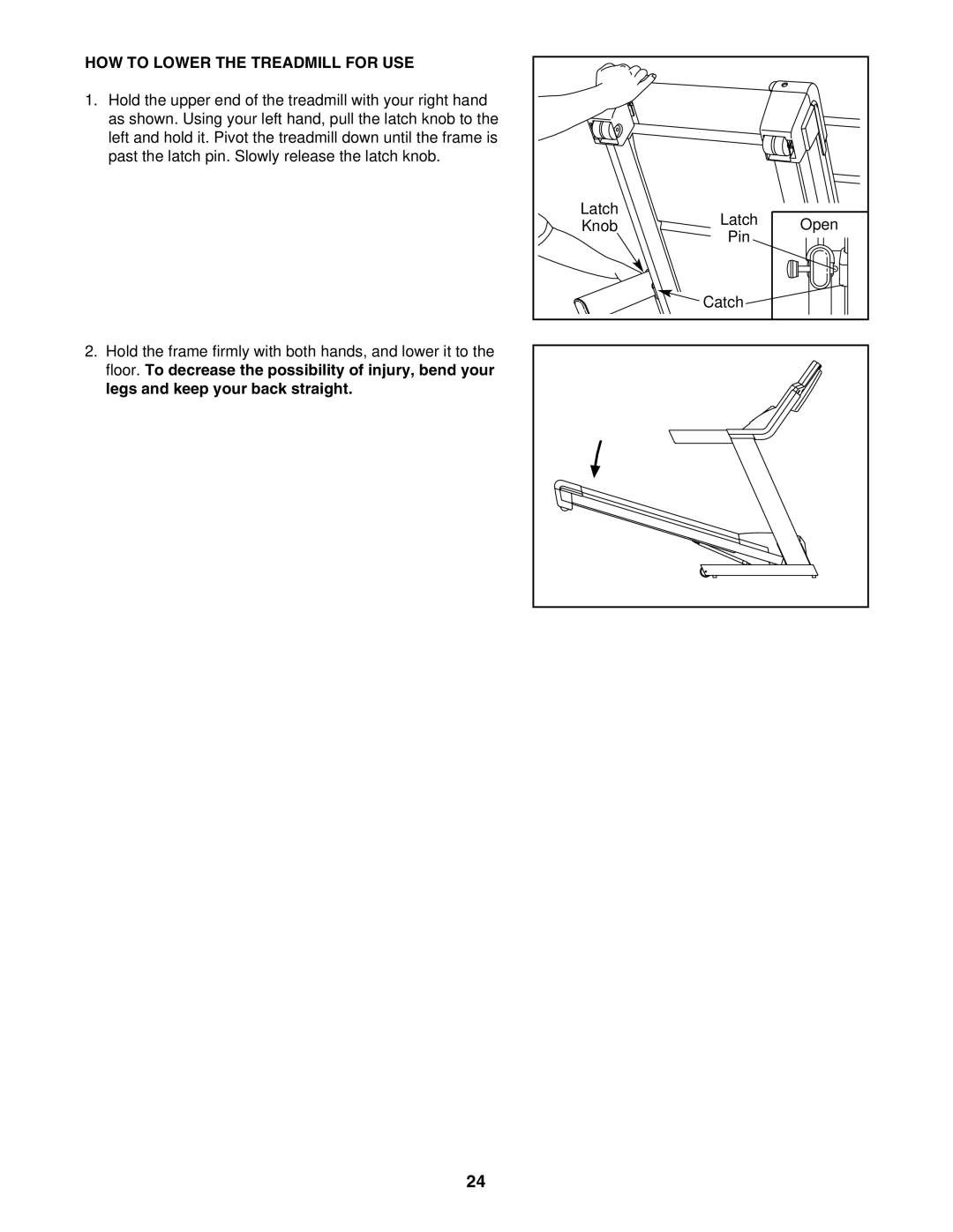 Epic Fitness EPTL88105.0 manual HOW to Lower the Treadmill for USE 