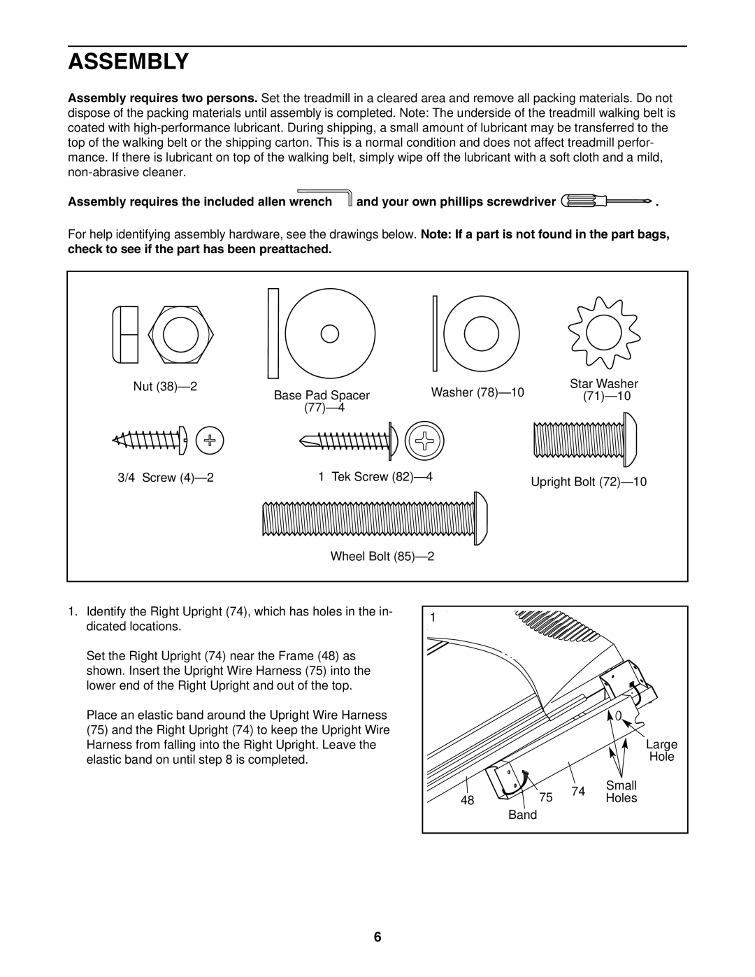 Epic Fitness EPTL88105.0 manual Assembly 