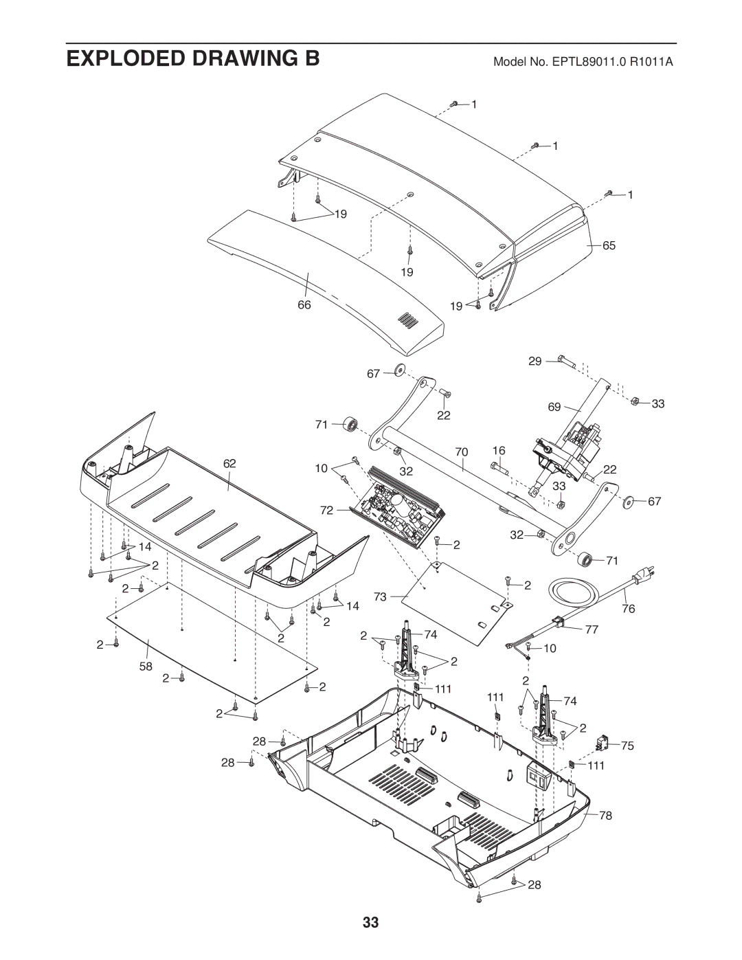 Epic Fitness EPTL89011.0 manual Exploded Drawing B 