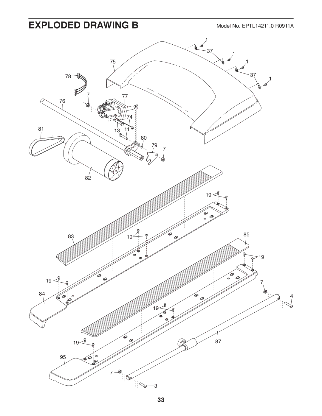 Epic Fitness TL 2710 manual Exploded Drawing B 