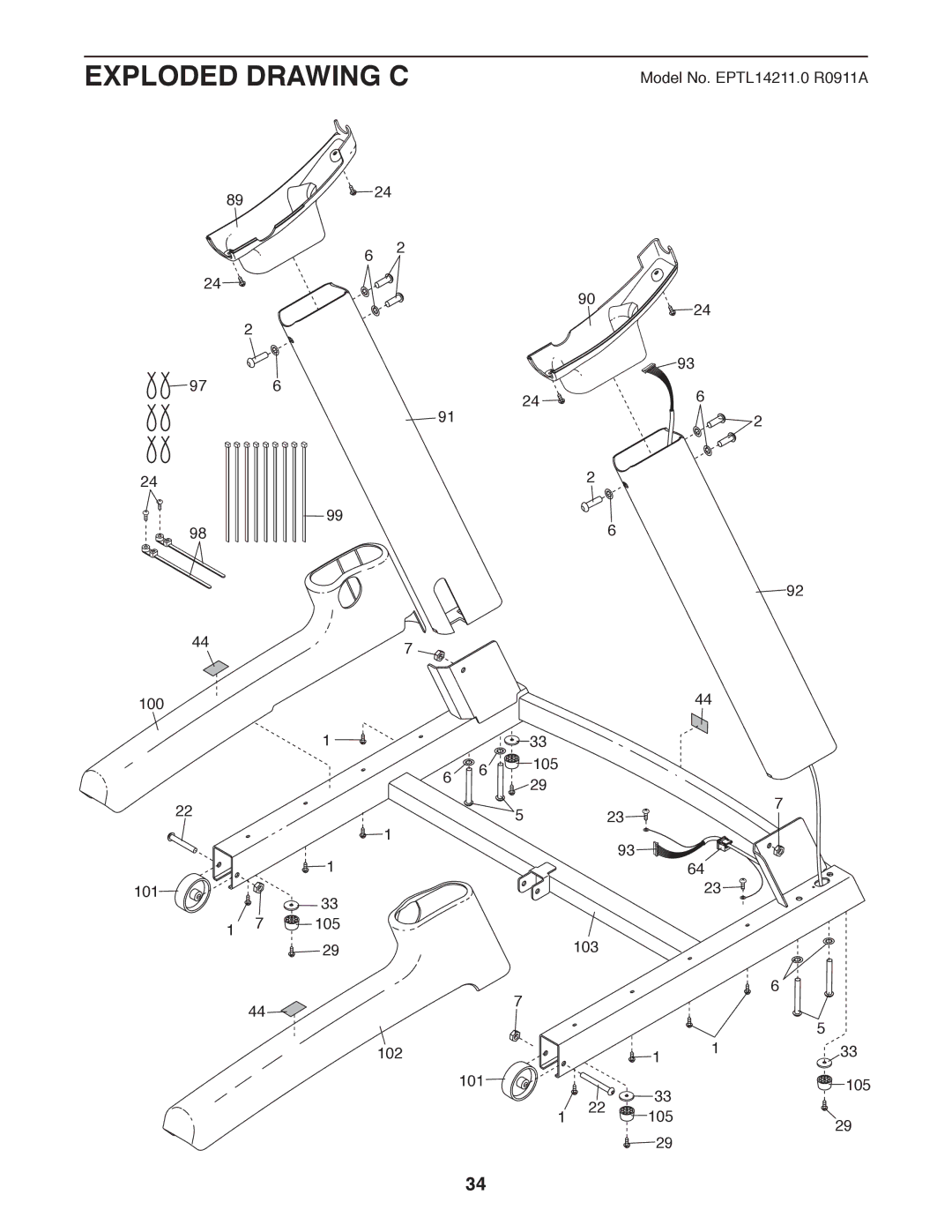 Epic Fitness TL 2710 manual Exploded Drawing C 