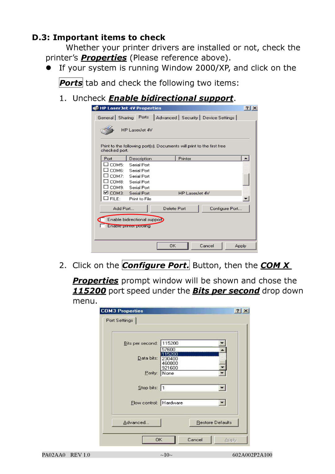 EPoX Computer BT-PA02A manual Uncheck Enable bidirectional support 