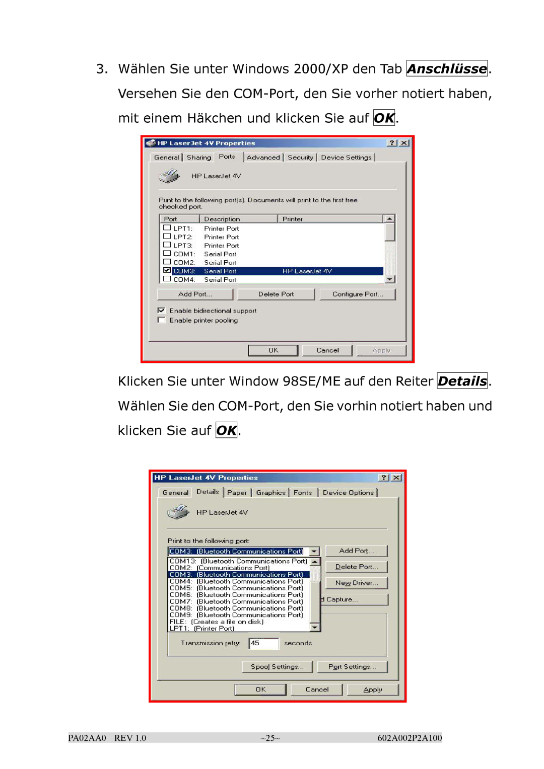 EPoX Computer BT-PA02A manual PA02AA0 REV ~25~ 602A002P2A100 