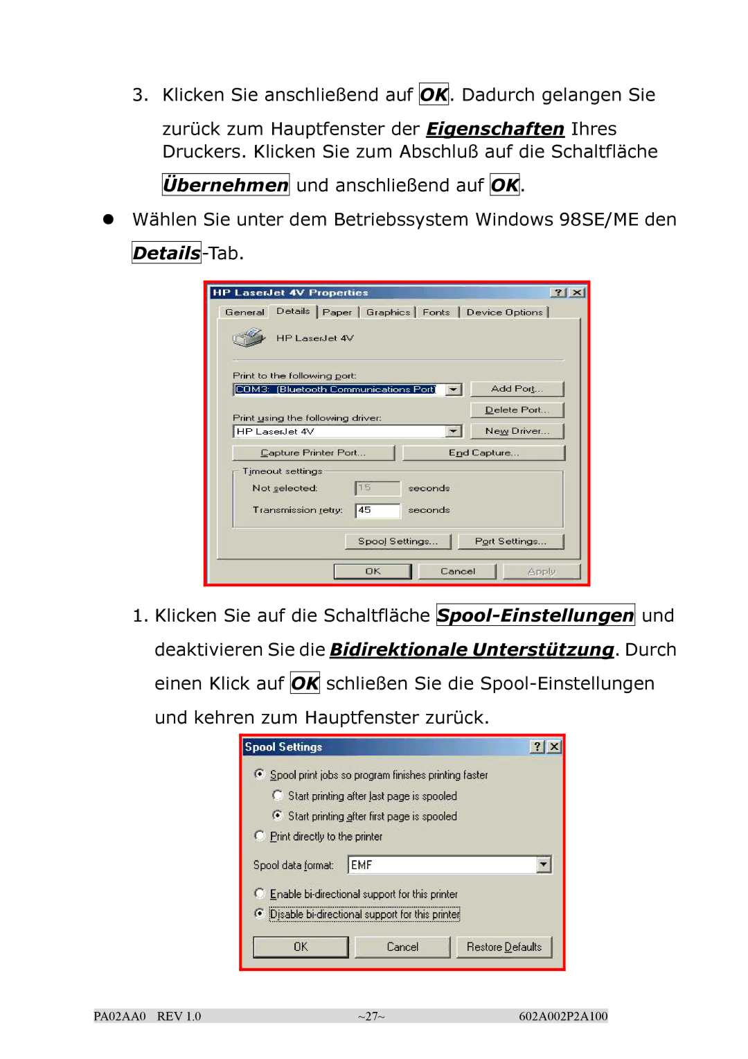 EPoX Computer BT-PA02A manual Klicken Sie anschließend auf OK. Dadurch gelangen Sie 