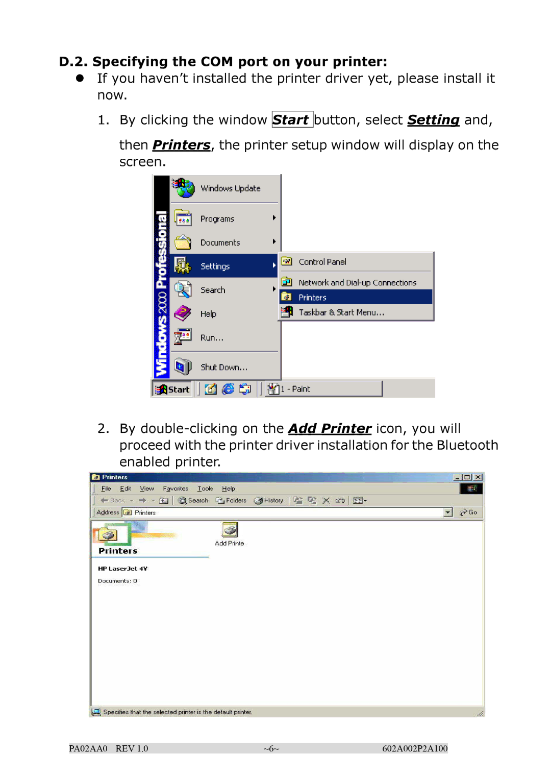 EPoX Computer BT-PA02A manual Start 