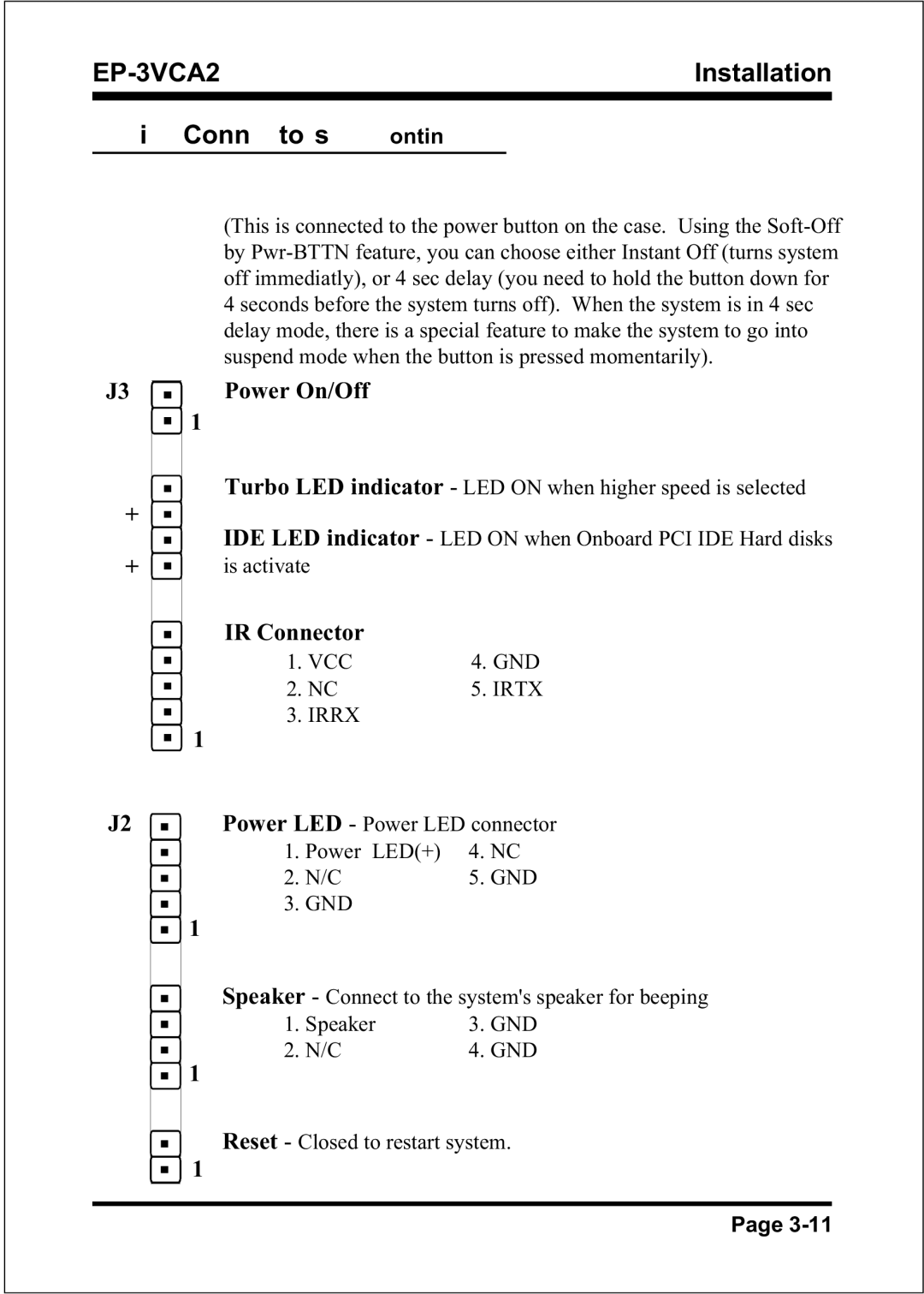 EPoX Computer EP-3VCA2 specifications Power On/Off 