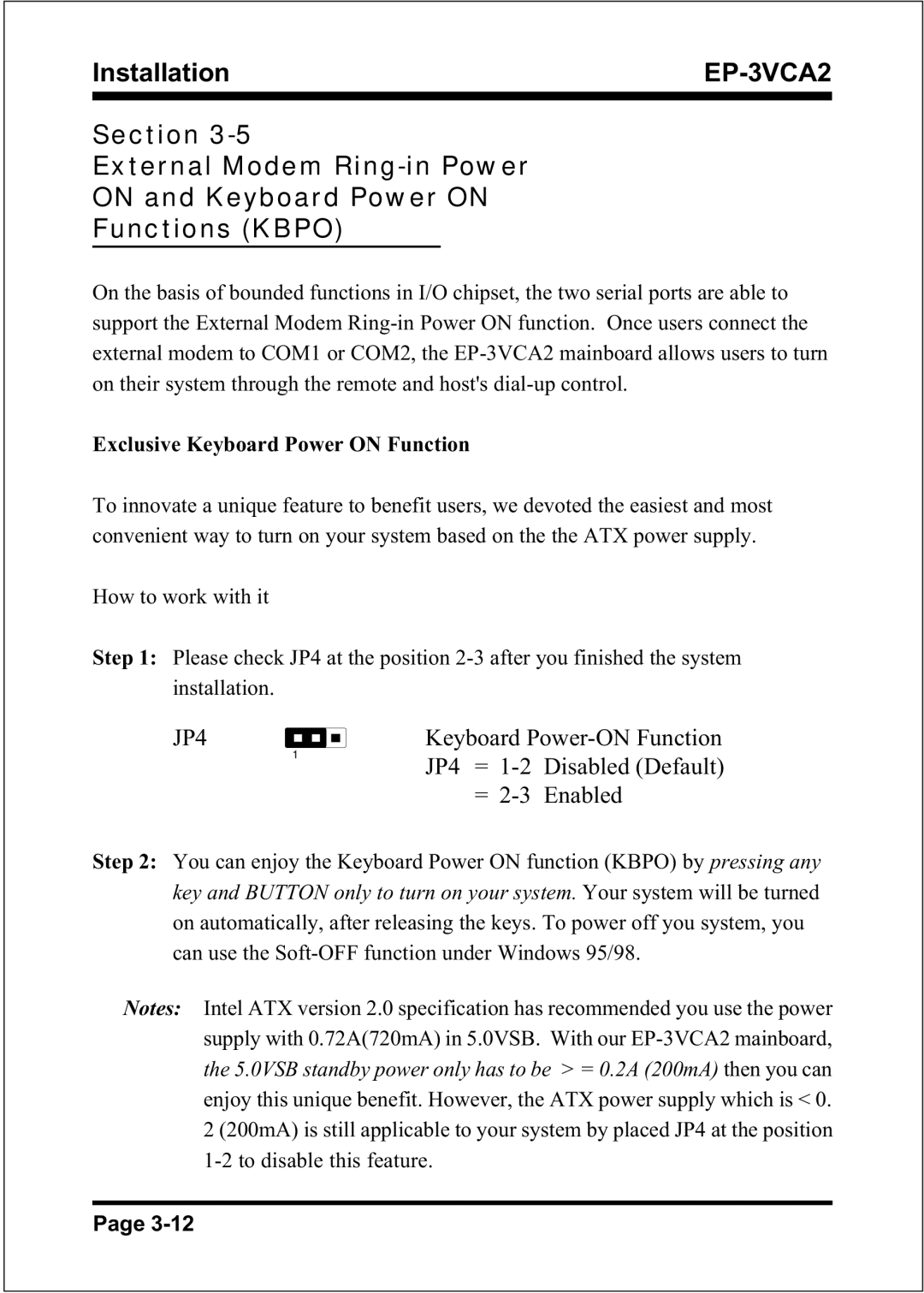 EPoX Computer EP-3VCA2 specifications Exclusive Keyboard Power on Function 