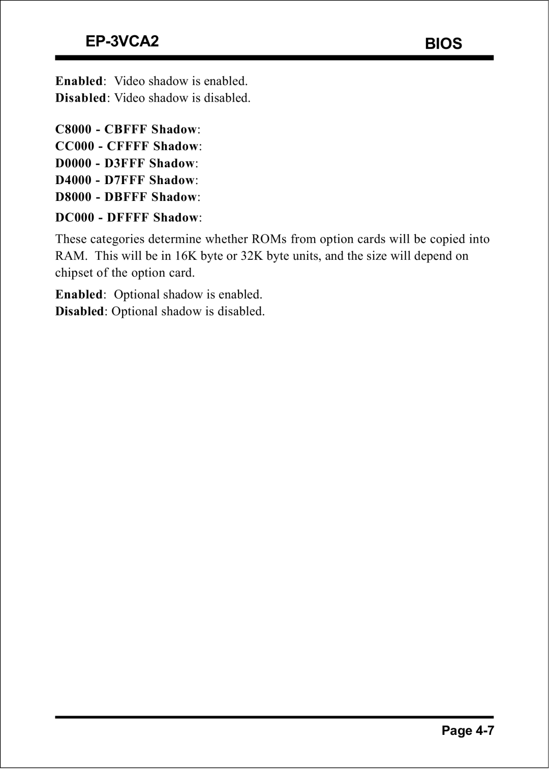 EPoX Computer specifications EP-3VCA2 Bios 