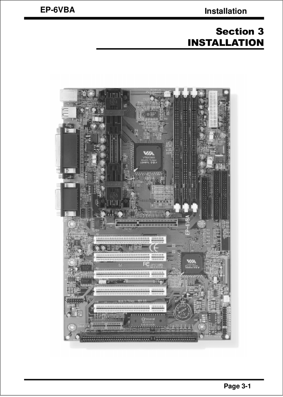 EPoX Computer EP-6VBA specifications Installation 