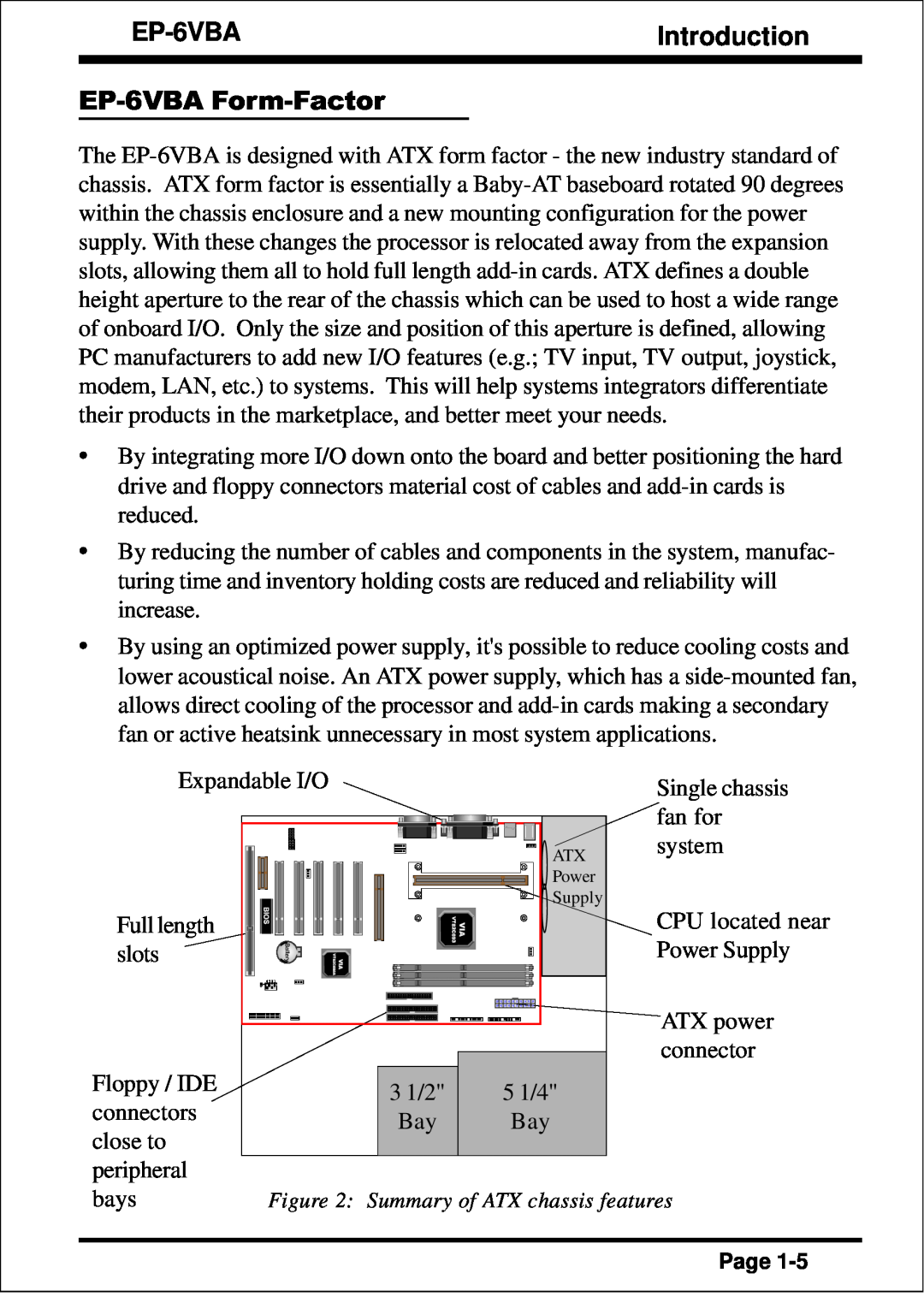 EPoX Computer specifications Introduction, EP-6VBA Form-Factor, Summary of ATX chassis features 