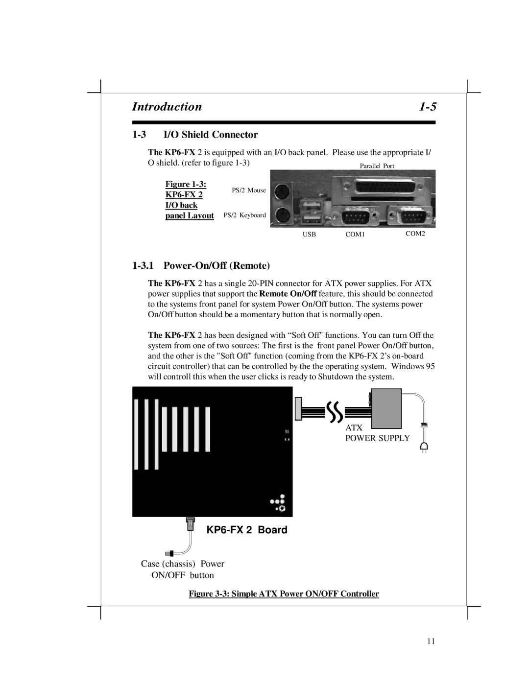 EPoX Computer KP6-FX2 manual I/O Shield Connector, Power-On/Off Remote 