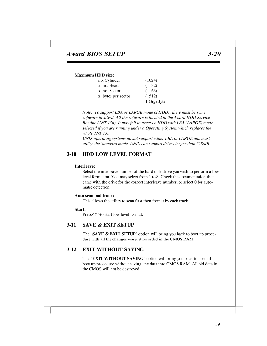 EPoX Computer KP6-FX2 manual HDD LOW Level Format, Save & Exit Setup, Exit Without Saving 