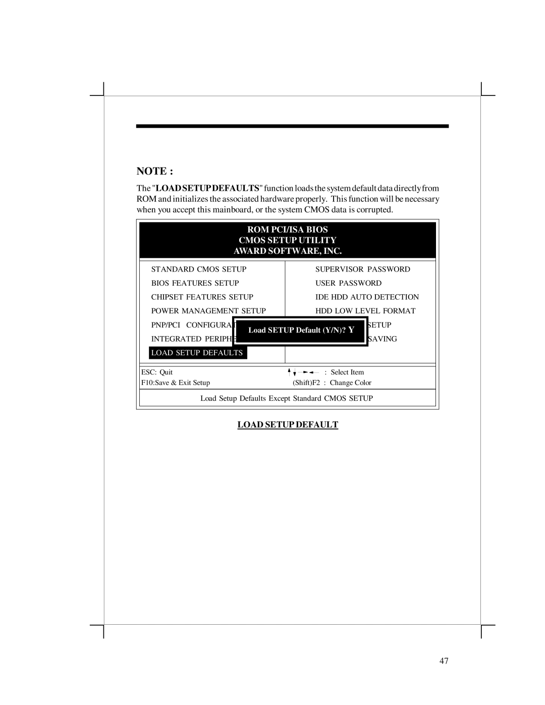 EPoX Computer KP6-FX2 manual Load Setup Default 