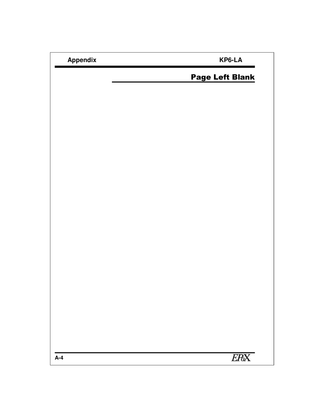 EPoX Computer KP6-LA specifications Left Blank 