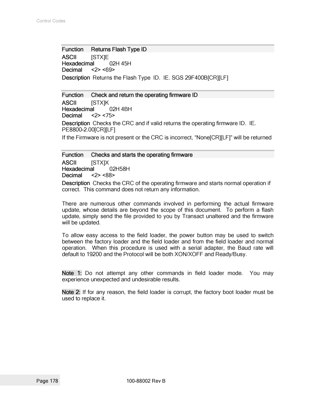 Epson 100-88002 manual Ascii Stxe, Ascii Stxk, Ascii Stxx 