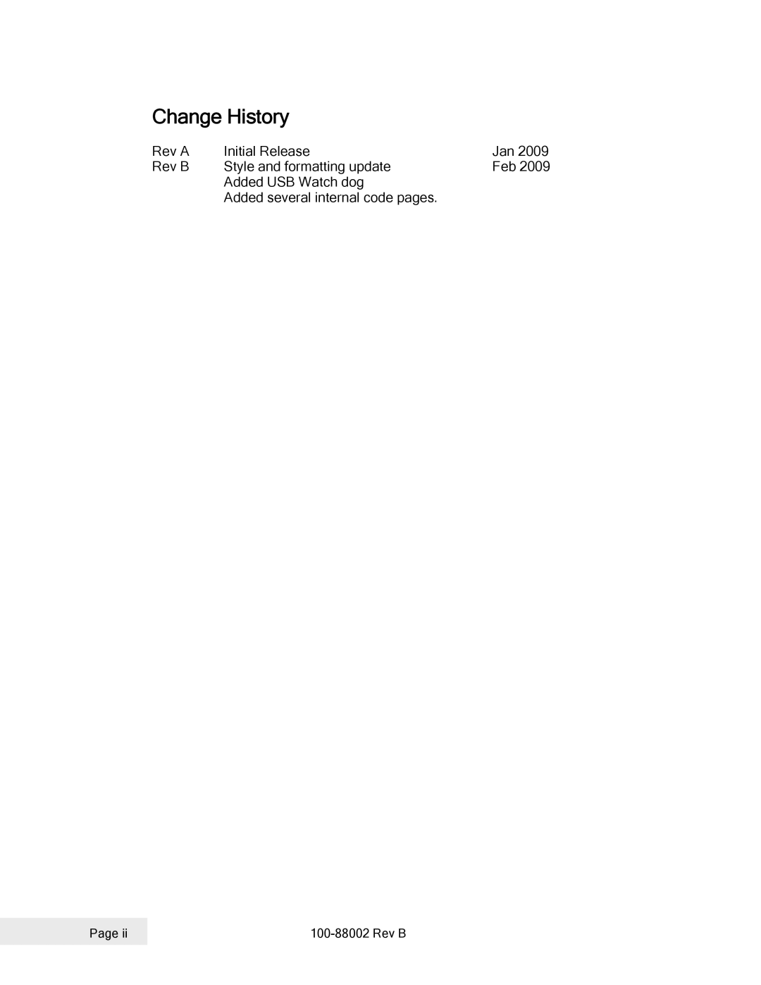 Epson 100-88002 manual Change History 