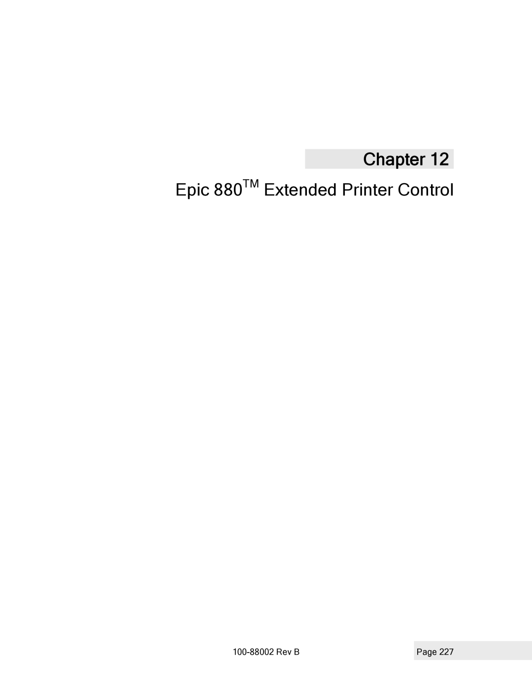 Epson 100-88002 manual Epic 880TM Extended Printer Control 