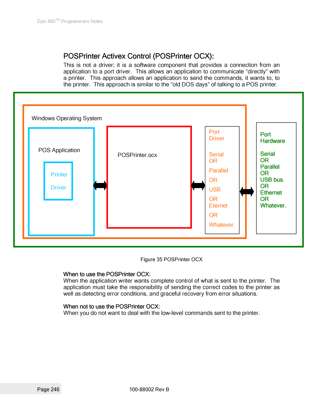 Epson 100-88002 manual POSPrinter Activex Control POSPrinter OCX, When to use the POSPrinter OCX 