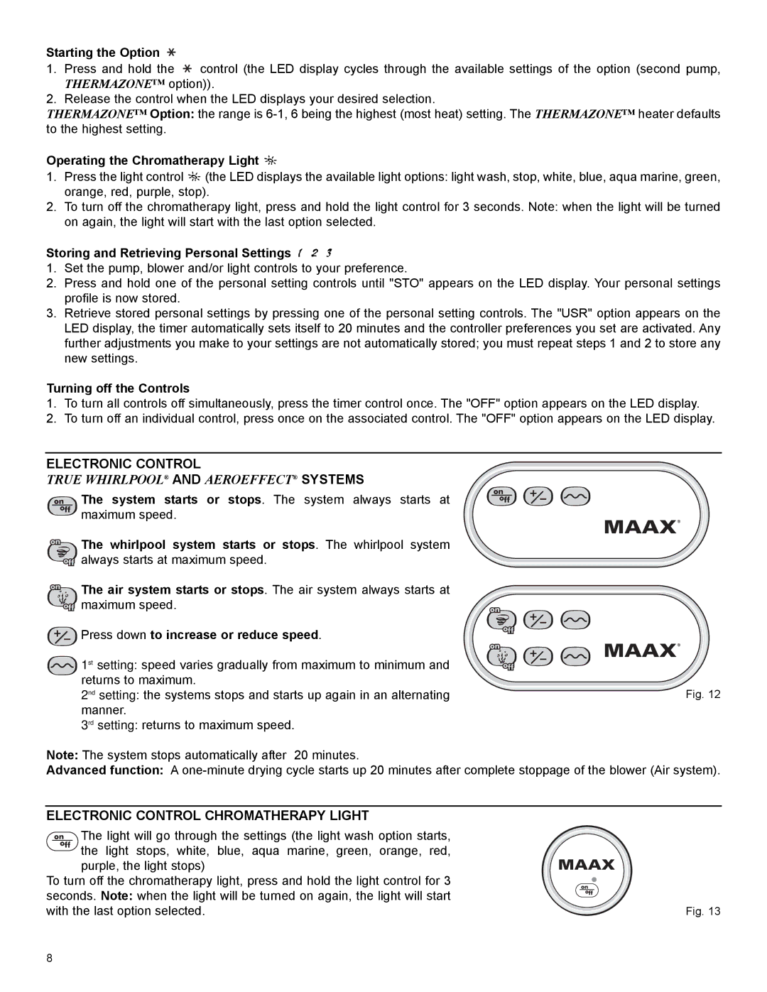 Epson 10050073 owner manual Electronic Control Chromatherapy Light 