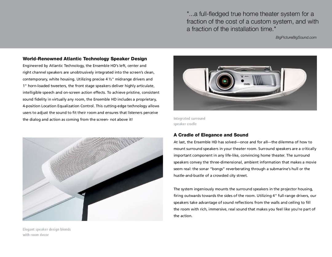 Epson 1080p manual World-Renowned Atlantic Technology Speaker Design, Cradle of Elegance and Sound 