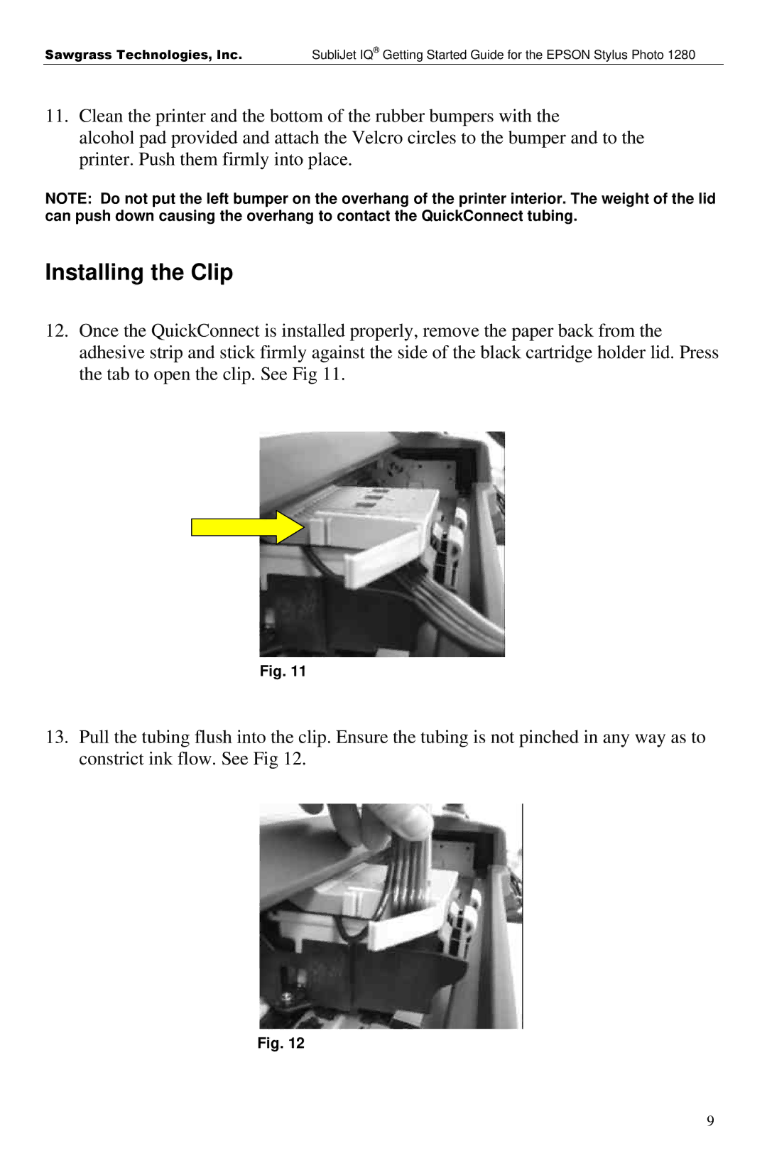 Epson 1280 manual Installing the Clip 